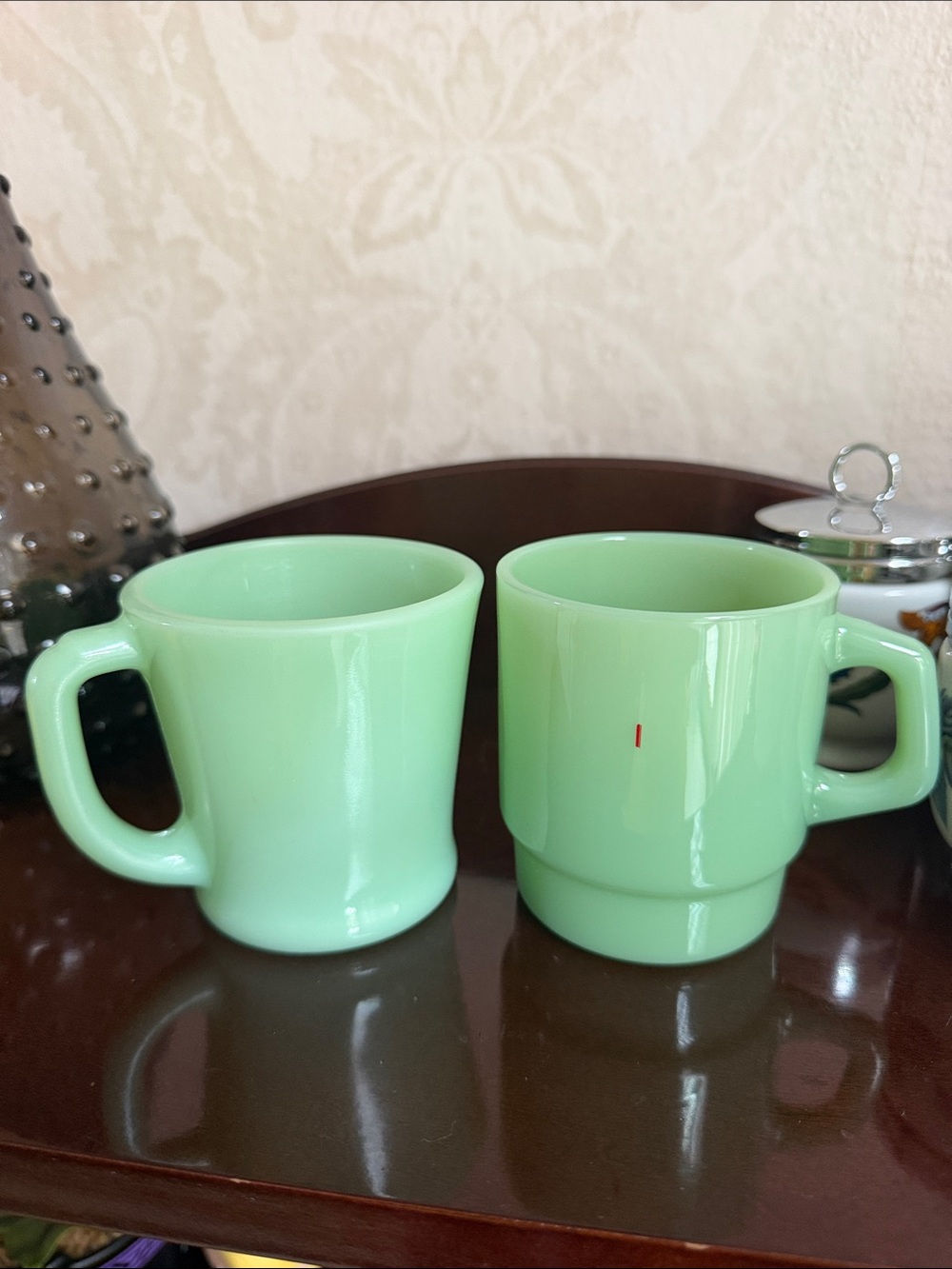 2 vintage jadeite mugs